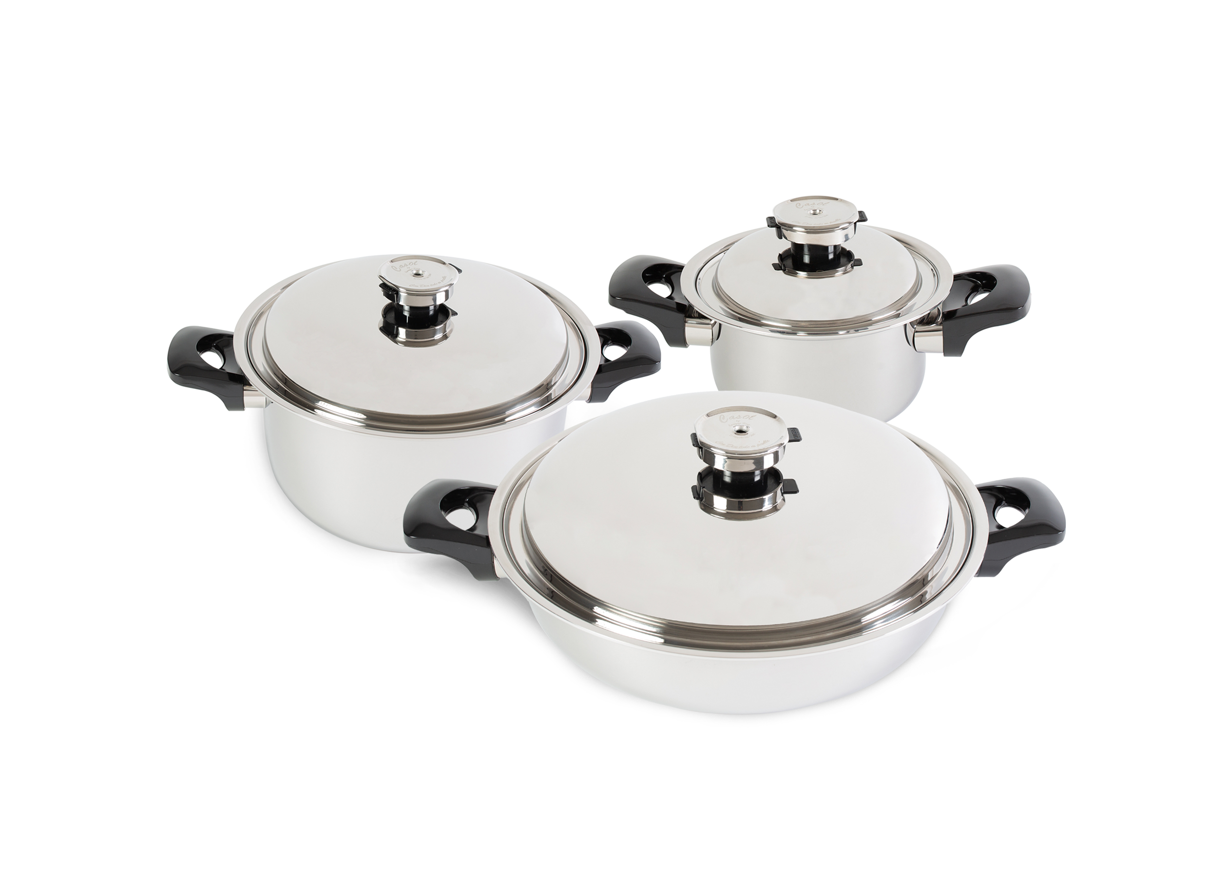 New Arrived 6 Pcs White&Gold Russian Nonstick Casserole Cookware Set With  Glass